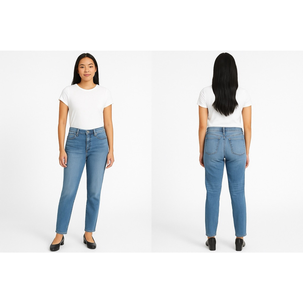 Women's Eileen Fisher Straight Leg Jeans Size 6 Blue